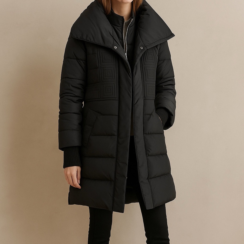 Versace Collection Black Puffer Down Jacket Size 48